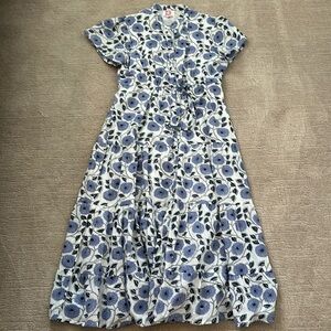 Victoria Dunn Blue and White Floral Midi Dress